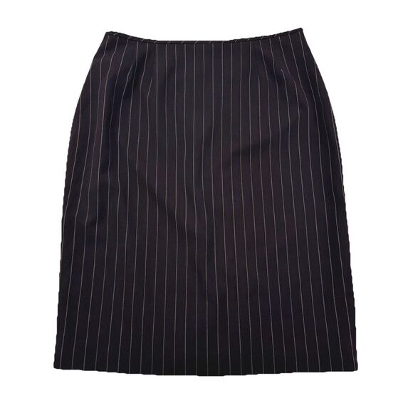 Larry Levine Classics Pencil Skirt 12 Brown Pinstripe Career Stretch Lined - Picture 1 of 8